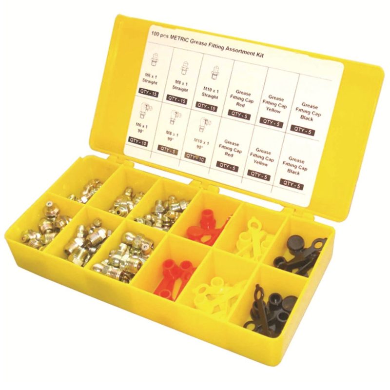 Fittings - SAE Grease Kit - Fittings and Caps - Box with 100 pcs