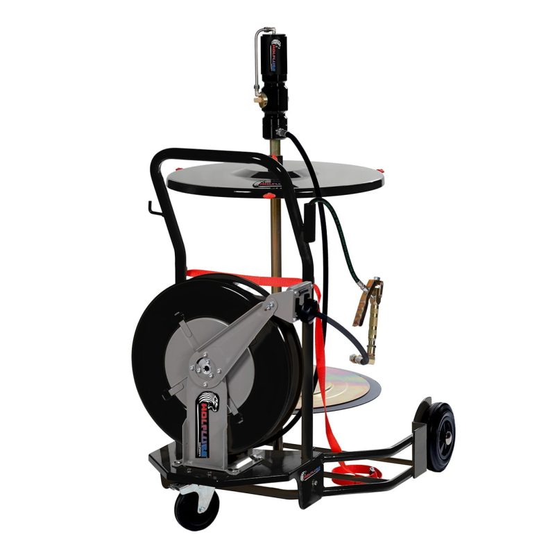 Grease Kit For 400 lbs Drum with Trolley, 30' Hose Reel, 60:1 pump, lid, follower plate, 10ft hose and control handle