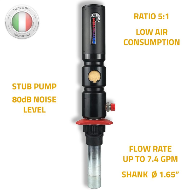 Air-Operated Oil Pump - High-Performance Double-Acting  5:1 Ratio - Stub Design - Free Flow Rate 7.4 gpm - Image 7